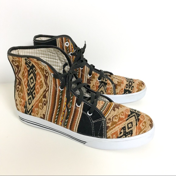 Mens Tribal Fashion High Top Sneakers - Picture 2 of 7